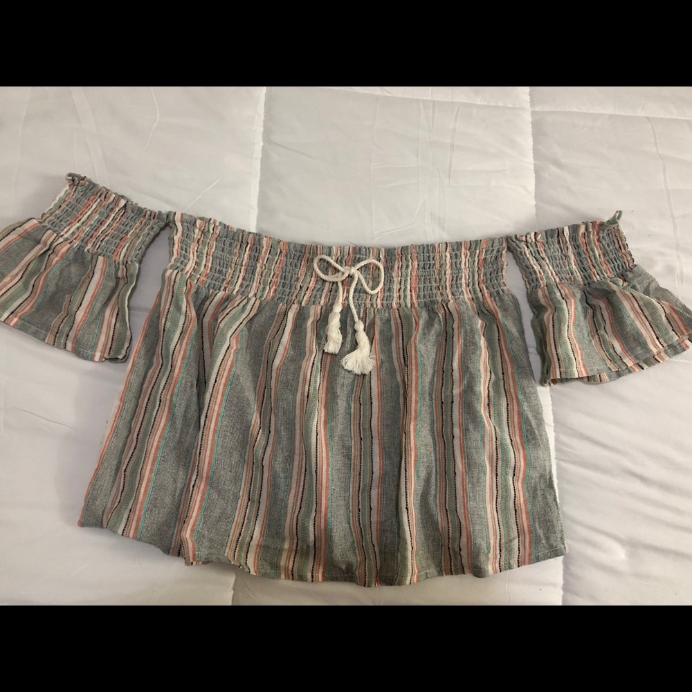 Striped Off the Shoulder Blouse